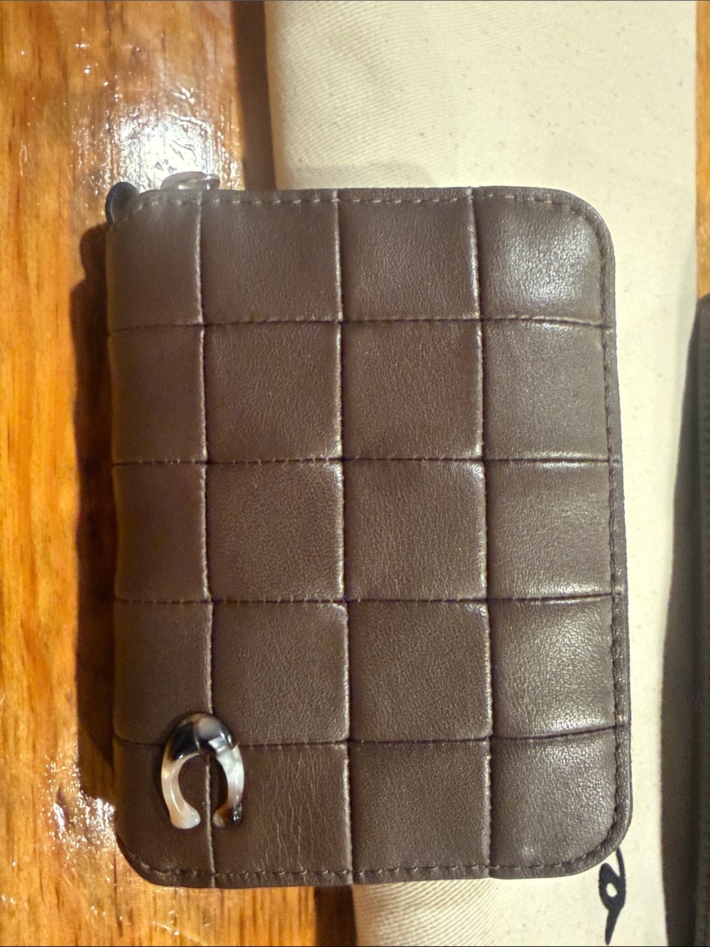 Coach Quilted Leather Shoulder Bag in Dark Brown with Coin Pouch - Picture 11 of 14